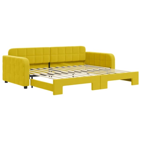 Dagbädd utdragbar gul 90x200 cm sammet