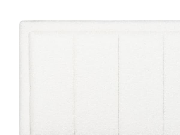 Seng Hvid Boucle 160 x 200 cm Moderne To Mands Seng med Opbevaring Blød Sengegavl Dobbeltseng Sengeramme Retro Design