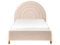 Miniatyrbillede 5 af 11: Enkeltseng Beige Boucle 90 x 200 Enkeltmandsseng Teenageseng Pige Seng Moderne til Børneværelse Sengeramme Stofseng med Gavl