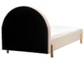 Miniatyrbillede 7 af 11: Enkeltseng Beige Boucle 90 x 200 Enkeltmandsseng Teenageseng Pige Seng Moderne til Børneværelse Sengeramme Stofseng med Gavl