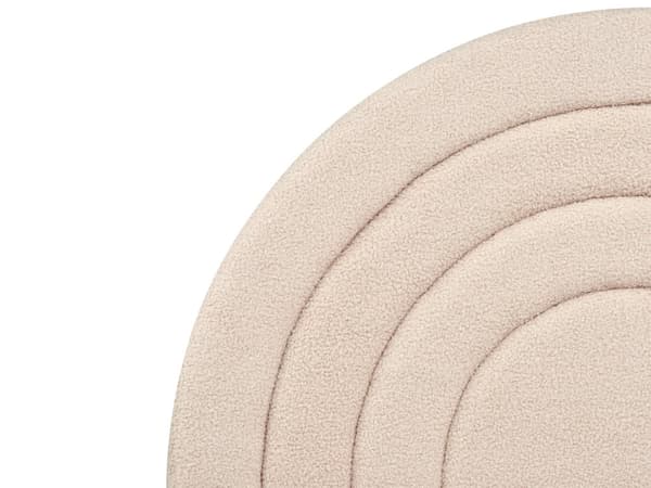 Enkeltseng Beige Boucle 90 x 200 Enkeltmandsseng Teenageseng Pige Seng Moderne til Børneværelse Sengeramme Stofseng med Gavl