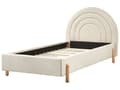 Miniatyrbillede 5 af 11: Enkeltseng Beige Polyester 90 x 200 Enkeltmandsseng Teenageseng Pige Seng Moderne til Børneværelse Sengeramme Stofseng med Gavl