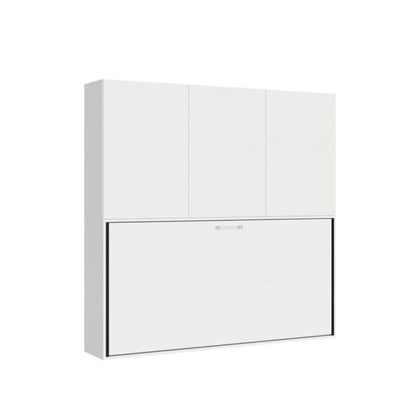Väggsäng - Kando - Modell D - 1 sovplats 85 cm - Vit ask - Madrass ingår