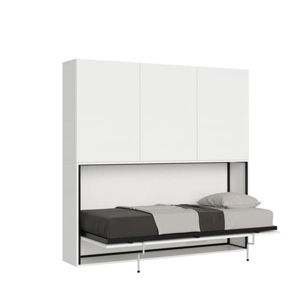 Väggsäng - Kando - Modell D - 1 sovplats 85 cm - Vit ask - Madrass ingår