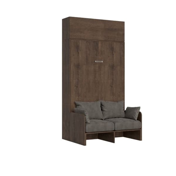 Fällbar sängskåp - Itamoby - KENTARO - 140 cm - Inbyggd soffa - Valnöt