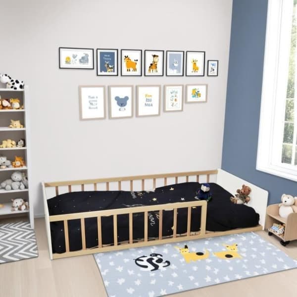 Belyst barriär - LAÏBA KIDS - Underverkens Grotta - 90x190 cm - Vit och Naturlig - Barn