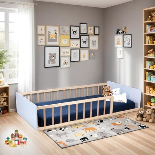 Pack Sömnbekväm Säng 90x190 med madrass 90x190 Beige - Laïba Kids