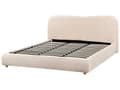 Miniatyrbilde 5 av 11: Seng med Oppbevaring Lys Beige Bouclé 180 x 200 cm Sengegavl Minimalistisk Stil Dobbeltseng Soverom