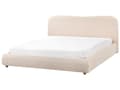Miniatyrbilde 6 av 11: Seng med Oppbevaring Lys Beige Bouclé 180 x 200 cm Sengegavl Minimalistisk Stil Dobbeltseng Soverom