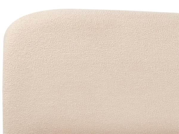 Seng med Oppbevaring Lys Beige Bouclé 180 x 200 cm Sengegavl Minimalistisk Stil Dobbeltseng Soverom