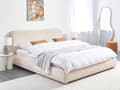 Miniatyrbilde 2 av 11: Seng med Oppbevaring Lys Beige Bouclé 180 x 200 cm Sengegavl Minimalistisk Stil Dobbeltseng Soverom