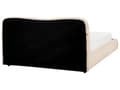Miniatyrbilde 8 av 11: Seng med Oppbevaring Beige Bouclé 160 x 200 cm Sengegavl Minimalistisk Stil Dobbeltseng Soverom