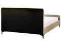 Miniatyrbild 5 av 11: Sängram Taupe Boucle 160 x 200 cm Tuftad Huvudgavel Metallben Modern Design