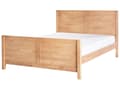 Miniatyrbilde 1 av 11: Dobbeltseng Gummi Lyst Tre 140 x 200 cm med Sengegavl Minimalistisk Rustikk Stil