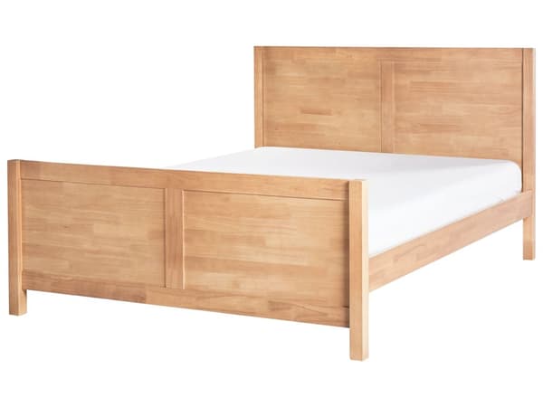 Dobbeltseng Gummi Lyst Tre 140 x 200 cm med Sengegavl Minimalistisk Rustikk Stil