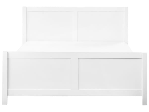 Dobbeltseng Gummi Hvit Tre 160 x 200 cm med Sengegavl Minimalistisk Rustikk Stil