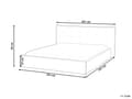 Miniatyrbilde 3 av 11: Dobbeltseng Off-white Lin 160 x 200 cm Svarte ben Sengegavl Lamellbunn Vannavvisende stoff Moderne design Sengeramme Soverom
