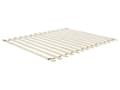 Miniatyrbilde 6 av 11: Dobbeltseng Off-white Lin 160 x 200 cm Svarte ben Sengegavl Lamellbunn Vannavvisende stoff Moderne design Sengeramme Soverom