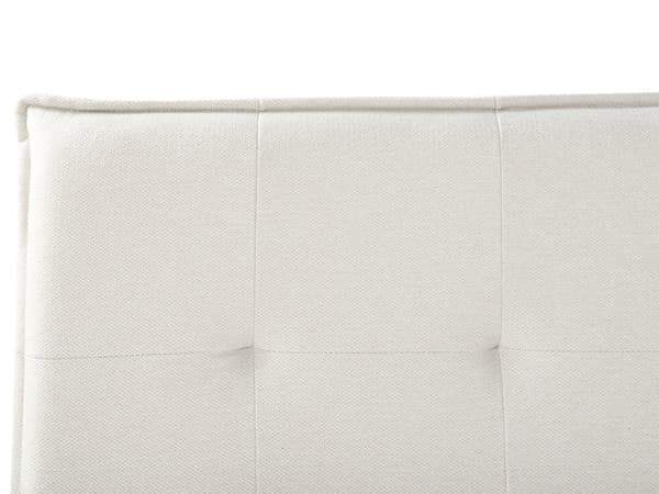 Dobbeltseng Off-white Lin 160 x 200 cm Svarte ben Sengegavl Lamellbunn Vannavvisende stoff Moderne design Sengeramme Soverom