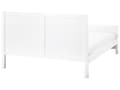 Miniatyrbilde 5 av 11: Dobbeltseng Gummi Tre Hvit 140 x 200 cm med Sengegavl Minimalistisk Rustikk Stil