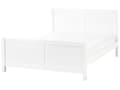 Miniatyrbilde 1 av 11: Dobbeltseng Gummi Tre Hvit 140 x 200 cm med Sengegavl Minimalistisk Rustikk Stil