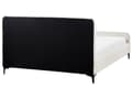 Miniatyrbillede 5 af 11: Seng Hvid Boucle 160 x 200 cm Ribbet Dobbeltseng med Sengegavl To Mands Kvalitetseng Sengeramme Moderne Design