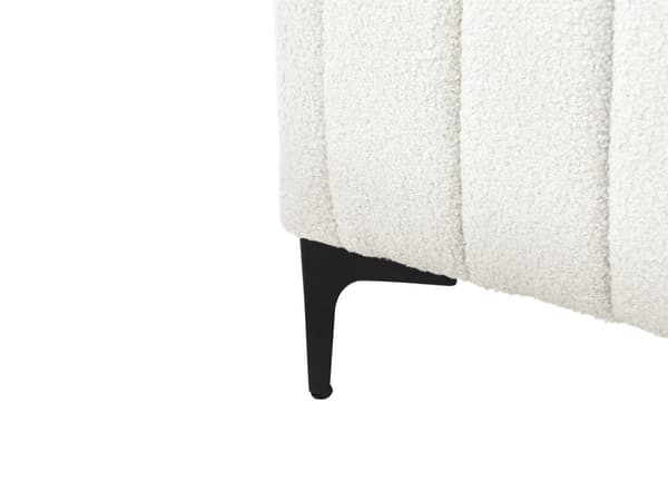 Seng Hvid Boucle 160 x 200 cm Ribbet Dobbeltseng med Sengegavl To Mands Kvalitetseng Sengeramme Moderne Design