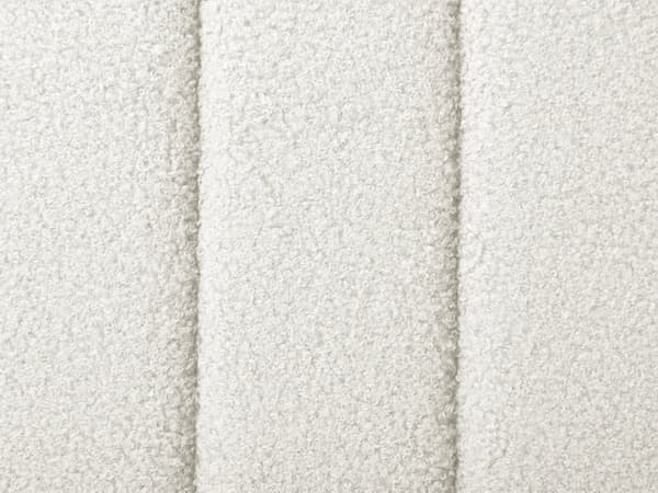 Seng Hvid Boucle 160 x 200 cm Ribbet Dobbeltseng med Sengegavl To Mands Kvalitetseng Sengeramme Moderne Design