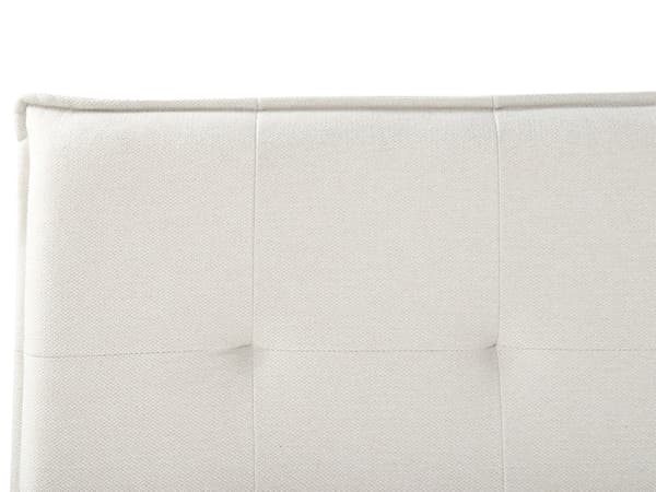 Seng Off White Boucle 180 x 200 cm Dobbeltseng med Sengegavl To Mands Kvalitetseng Uden Ben Sengeramme Moderne Design