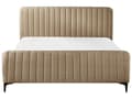 Miniatyrbillede 4 af 11: Seng Taupe Boucle 160 x 200 cm Ribbet Dobbeltseng med Sengegavl To Mands Kvalitetseng Sengeramme Moderne Design