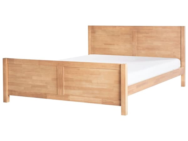 Seng Lyst Træ 180 x 200 cm Klassisk Dobbeltseng med Sengegavl To Mands Høj Sengeramme Minimalistisk Design Træseng
