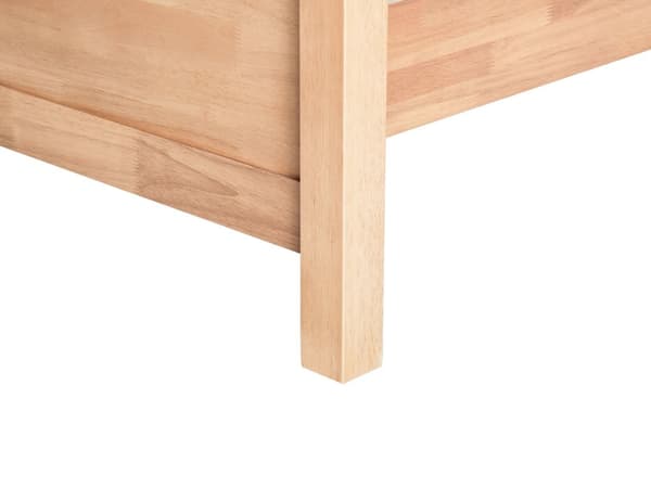 Seng Lyst Træ 160 x 200 cm Klassisk Dobbeltseng med Sengegavl To Mands Høj Sengeramme Minimalistisk Design Træseng