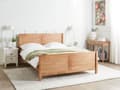 Miniatyrbillede 2 af 11: Seng Lyst Træ 160 x 200 cm Klassisk Dobbeltseng med Sengegavl To Mands Høj Sengeramme Minimalistisk Design Træseng