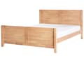 Miniatyrbillede 1 af 11: Seng Lyst Træ 160 x 200 cm Klassisk Dobbeltseng med Sengegavl To Mands Høj Sengeramme Minimalistisk Design Træseng