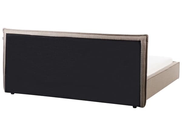 Seng Taupe Hør 180 x 200 cm Dobbeltseng med Sengegavl To Mands Kvalitetseng Uden Ben Sengeramme Moderne Design