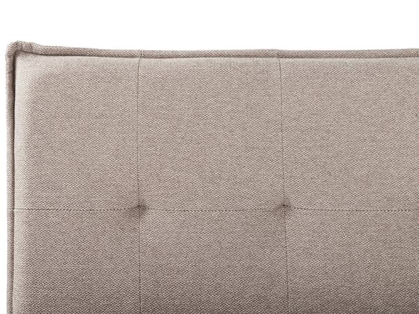 Seng Taupe Hør 180 x 200 cm Dobbeltseng med Sengegavl To Mands Kvalitetseng Uden Ben Sengeramme Moderne Design