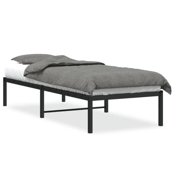 Sängram metall svart 75x190 cm