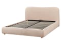 Miniatyrbillede 5 af 11: Seng Beige Boucle 160 x 200 cm Moderne To Mands Seng med Opbevaring Blød Sengegavl Dobbeltseng Sengeramme uden Ben Retro Design