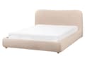 Miniatyrbillede 6 af 11: Seng Beige Boucle 160 x 200 cm Moderne To Mands Seng med Opbevaring Blød Sengegavl Dobbeltseng Sengeramme uden Ben Retro Design