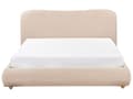 Miniatyrbillede 7 af 11: Seng Beige Boucle 160 x 200 cm Moderne To Mands Seng med Opbevaring Blød Sengegavl Dobbeltseng Sengeramme uden Ben Retro Design