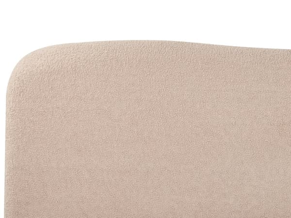 Seng Beige Boucle 160 x 200 cm Moderne To Mands Seng med Opbevaring Blød Sengegavl Dobbeltseng Sengeramme uden Ben Retro Design