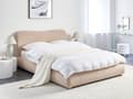 Miniatyrbillede 2 af 11: Seng Beige Boucle 160 x 200 cm Moderne To Mands Seng med Opbevaring Blød Sengegavl Dobbeltseng Sengeramme uden Ben Retro Design