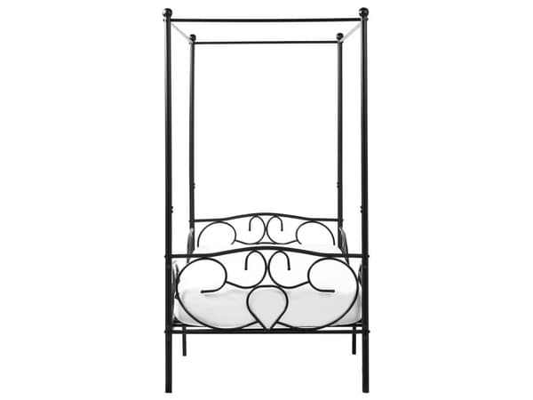 Himmelssäng Svart Metall 90 x 200 cm Enkelsäng Retro Dekorativ