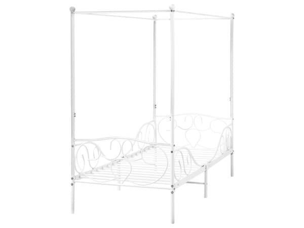 Himmelssäng Vit Metall 90 x 200 cm Enkelsäng Retro Dekorativ