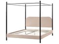 Miniatyrbilde 4 av 11: Sengeramme med Baldakin Svart Metall Taupe Boucle Trekk 160 x 200 cm Retro Minimalistisk