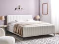Miniatyrbilde 2 av 11: Sengeramme Off-White Boucle 160 x 200 cm Tuftet Sengegavl Metallben Moderne Design
