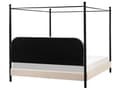 Miniatyrbilde 6 av 11: Sengeramme med Baldakin Svart Metall Beige Taupe Trekk 180 x 200 cm Retro Minimalistisk