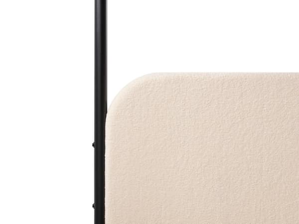 Sengeramme med Baldakin Svart Metall Beige Taupe Trekk 180 x 200 cm Retro Minimalistisk