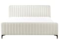 Miniatyrbilde 4 av 11: Sengeramme 180 x 200 cm Off-White Boucle Tufted Sengegavl Metallben Moderne Design