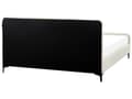 Miniatyrbilde 5 av 11: Sengeramme 180 x 200 cm Off-White Boucle Tufted Sengegavl Metallben Moderne Design